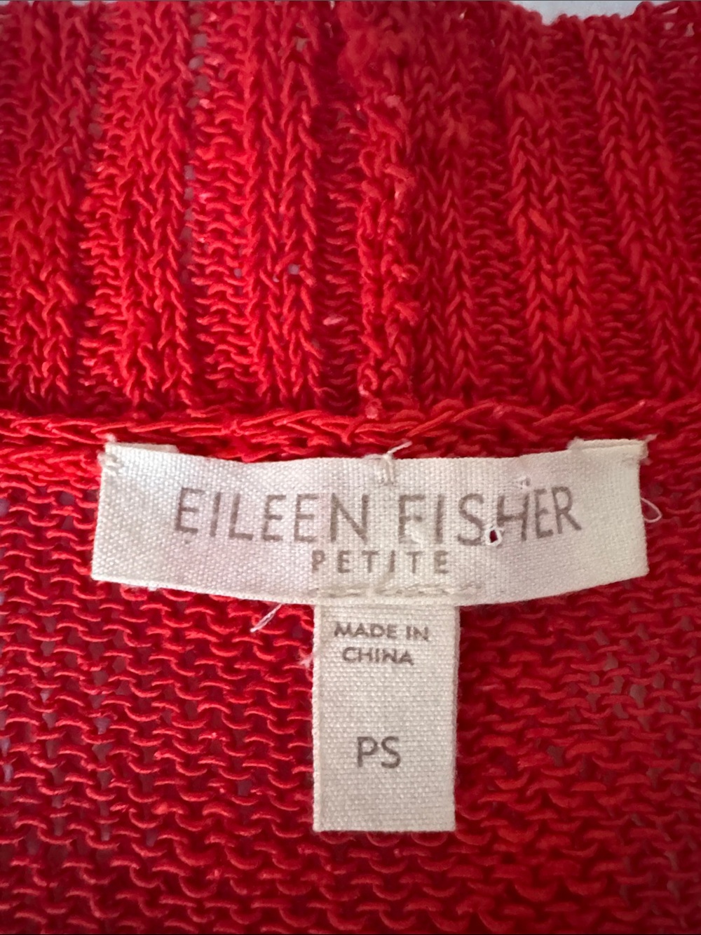 EILEEN FISHER PETITE CARDI 3/4 SLEEVE FALL ORANGE SWEATER CARDIGAN SZ PS - Picture 5 of 5